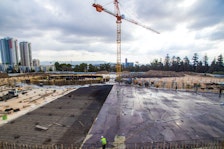 Shrine of ‘Abdu’l-Bahá: Structure rises above foundations