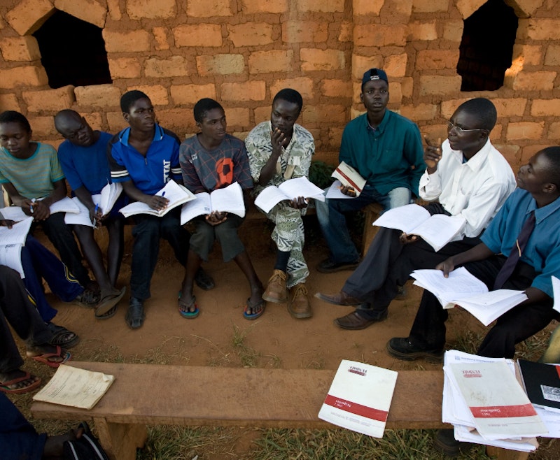 A study group with several youth